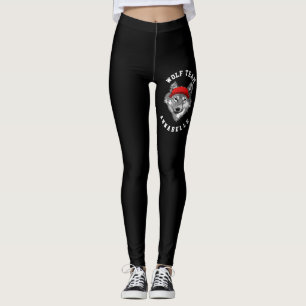 Varg Wildlife Red Hat Black Sport Team Leggings