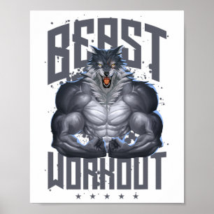 Varg Workout Beast Gym Fitness Bodybuilding Muscle Poster