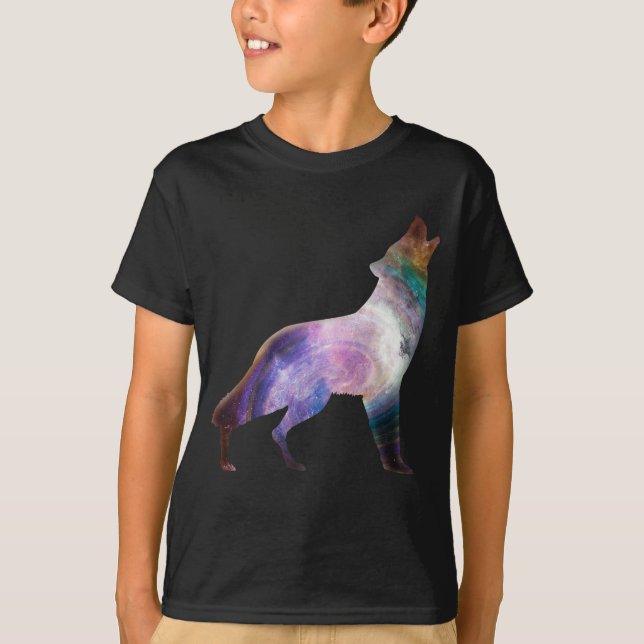 Varg ylande galax universum T-Shirt (Framsida)