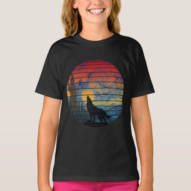 VARG YLAR ABSTRAKT STIL T SHIRT (Framsida)