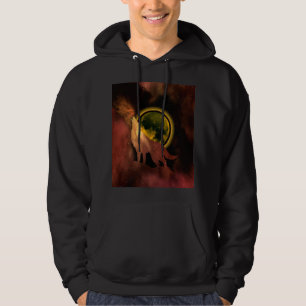 VARG YLAR I RYMDEN MÅNEN GALAXEN HOODIE