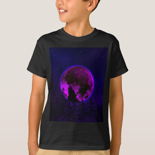 VARG YLAR MÅNE MAGENTA  T-Shirt (Framsida)