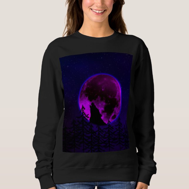 VARG YLAR MÅNE MAGENTA   T SHIRT (Framsida)