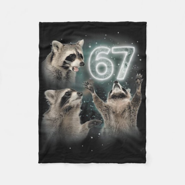 Varg ylar mot månen 67 6 7 Halloween 67 Varg  Fleecefilt (Framsidan)