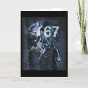 Varg ylar mot månen 67 6 7 Halloween 67 Varg Kort