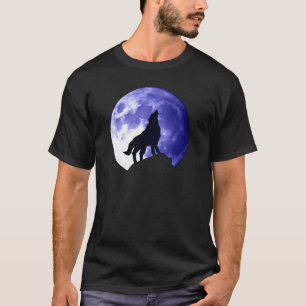 Varg ylar mot månen t shirt