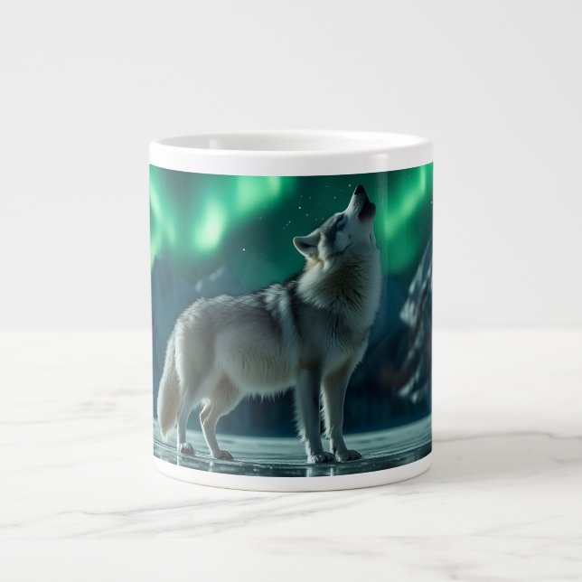 Varg ylar under norrskenet jumbo mugg (Framsidan)