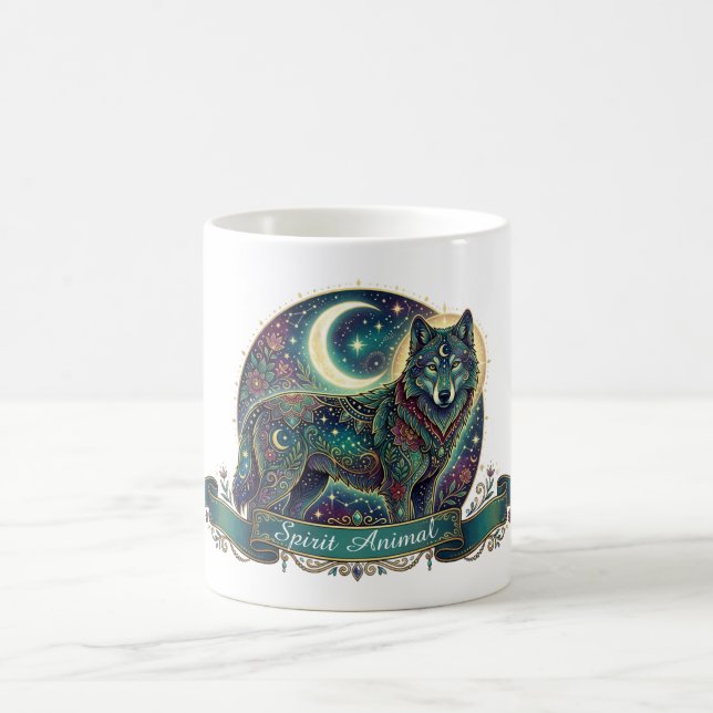 Vargande djurfri celestial Art Nouveau Kaffemugg (Center)