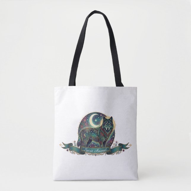 Vargande djursymbol Celestial Art Nouveau Tygkasse (Framsida)