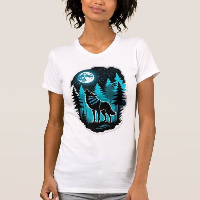Vargande i skogen t shirt (Framsida)