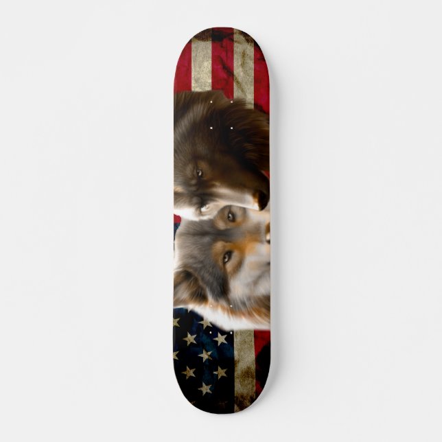 Vargar American Flagga Mini Skateboard Bräda 18,5 Cm (Framsida)