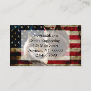 Vargar American Flagga Visitkort
