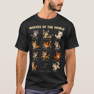 Vargar Djur I Världen Söt Varg Utbildande T Shirt