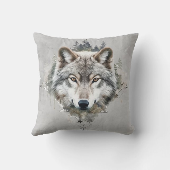 Vargar för intensiv Varg Djurart Wildlife Kudde (Baksida)
