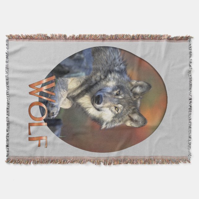 Vargar Grått Varg Canis_lupus Mysfilt (Framsidan)