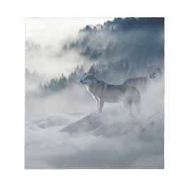 Vargar i ett vinter liggande anteckningsblock