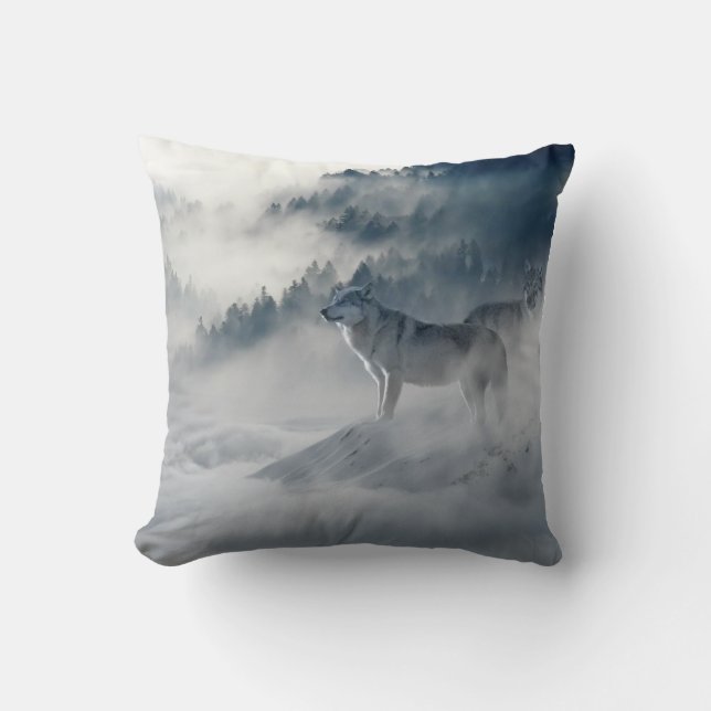 Vargar i ett vinter liggande kudde (Framsida)