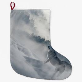 Vargar i ett vinter liggande stor julstrumpa