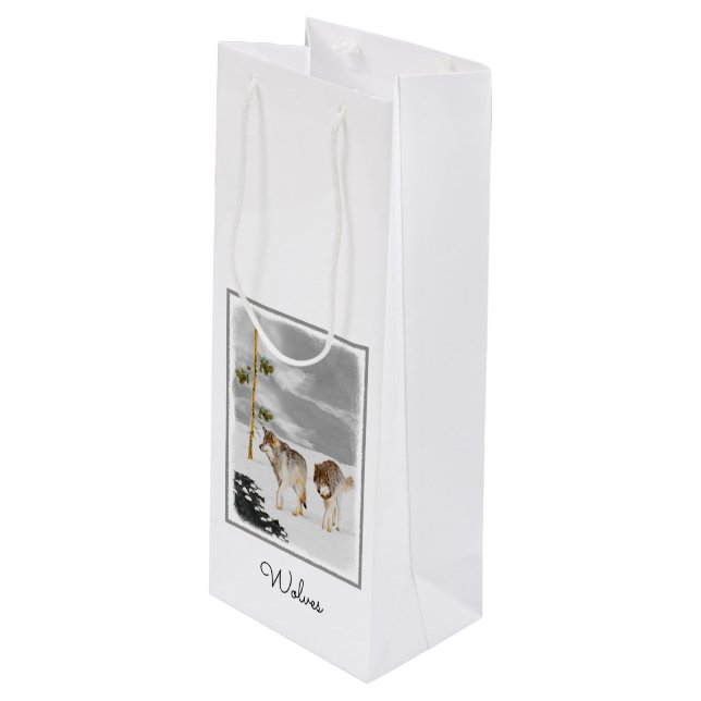 Vargar i Snö-färgning - Originalbild av vilda djur (Framsidan Vinklad)