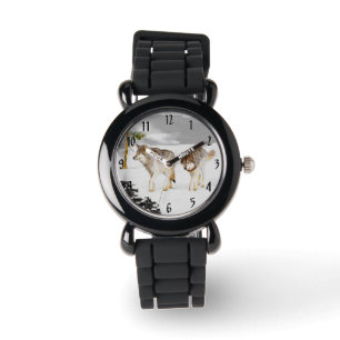 Vargar i Snö-färgning - Originalbild av vilda djur Armbandsur