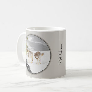 Vargar i Snö-färgning - Originalbild av vilda djur Kaffemugg