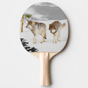 Vargar i Snö-färgning - Originalbild av vilda djur Pingisracket