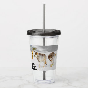 Vargar i Snö-färgning - Originalbild av vilda djur Take Away Mugg