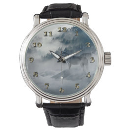 Vargar i vinterlandskapet armbandsur