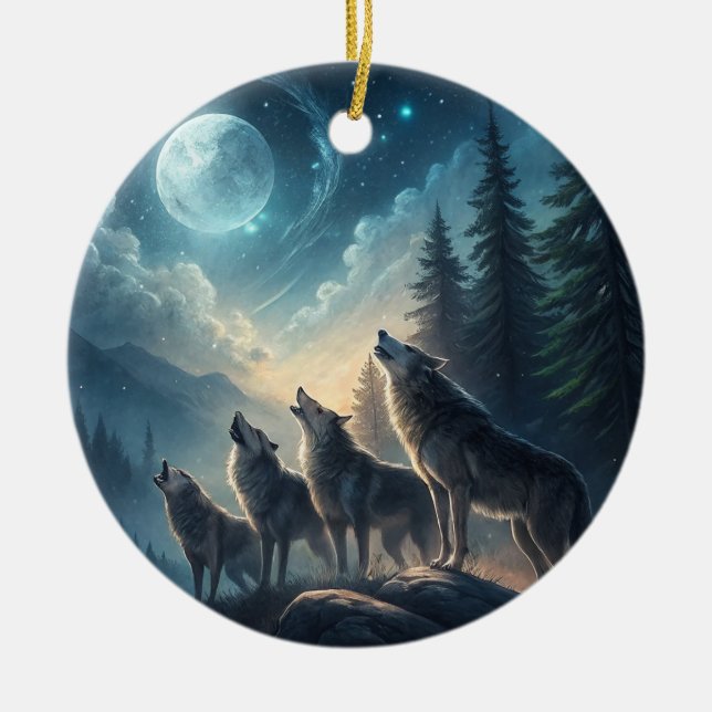 Vargar Julgransprydnad Keramik (Framsidan)