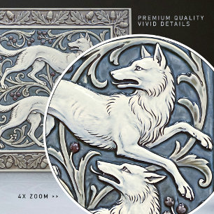 Vargar Konst & Hantverk Väggdekor Art Nouveau Tran Kakelplatta