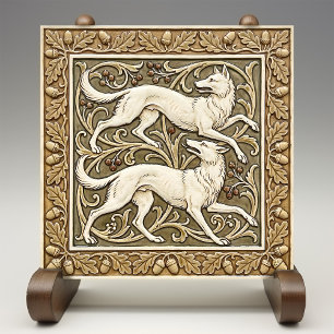 Vargar Konst & Hantverk Väggdekor Art Nouveau Tran Kakelplatta