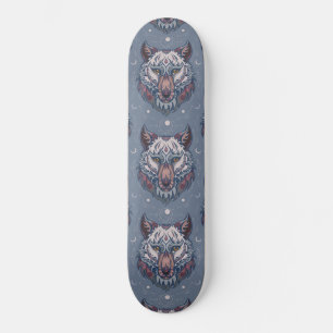 Vargar med boho-dekoration mini skateboard bräda 18,5 cm