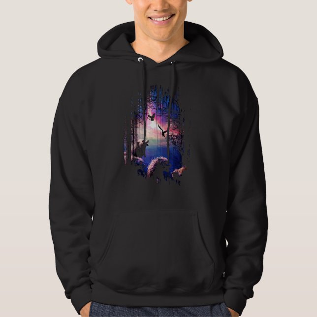 Vargar Mytiska kräkningar Varg som håller fast vid Hoodie (Framsida)