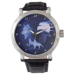 Vargar och Raven med måne Armbandsur