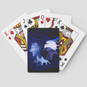 Vargar och Raven med måne Casinokort