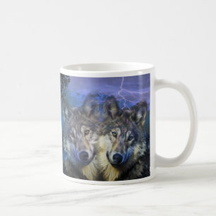 Vargar på natten kaffemugg