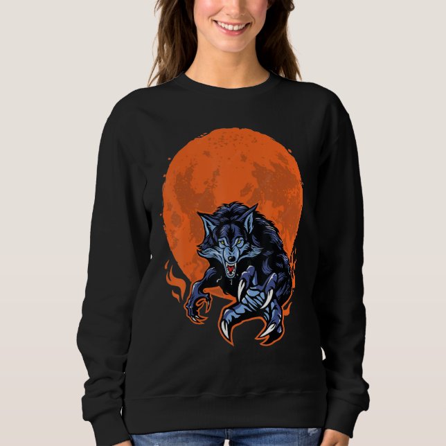 Vargar som leker vid Måne - Varg Vargar Hunter_1 T Shirt (Framsida)