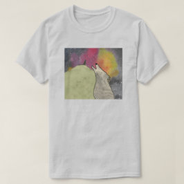 Vargar ylar mot en galaxisk himmel t shirt
