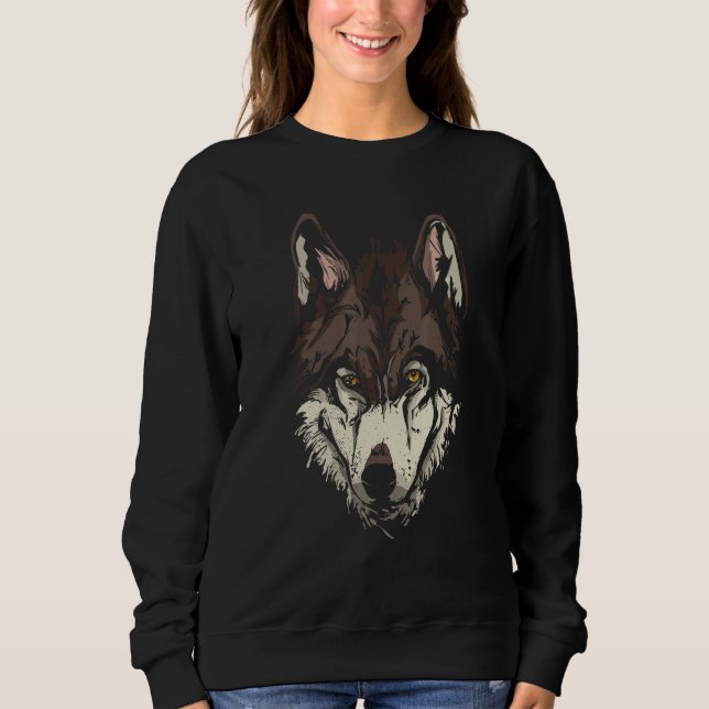 Vargar Zoo Animals Head Ansikte Varg T Shirt (Framsida)