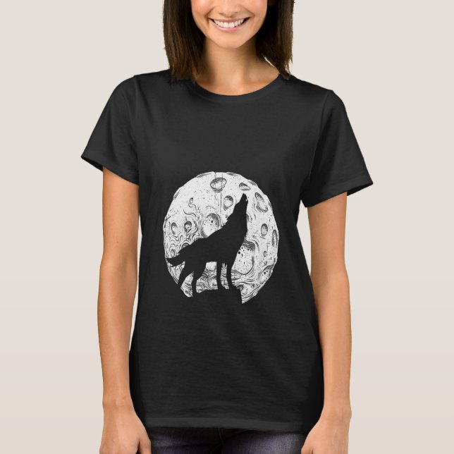 Vargarna Womens Varg Måne T Shirt (Framsida)