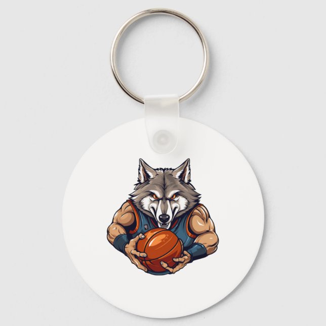 Vargbasketspelare  nyckelring (Framsida)