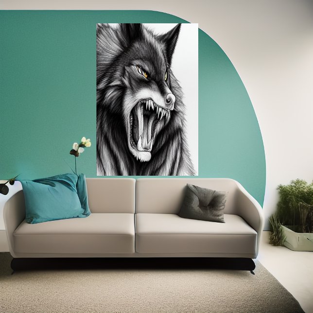 Vargen arg | AI Art Poster (Skapare uppladdad)
