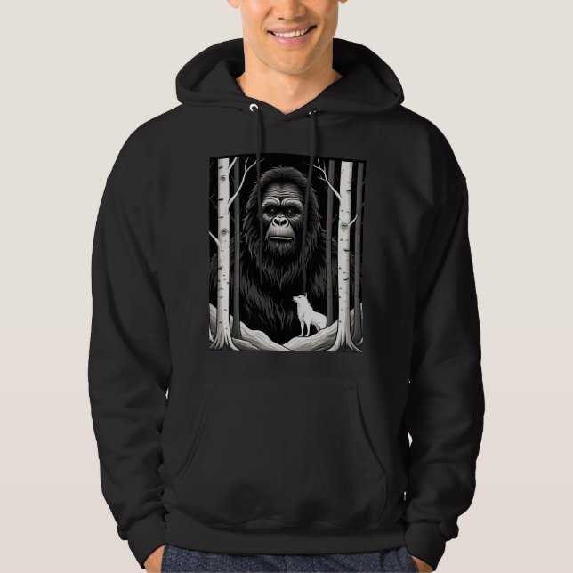 Vargen Bigfoot och White i Birch Forest Hoodie (Framsida)