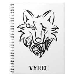 Vargen Black and White Tribal Anteckningsbok