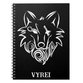 Vargen Black and White Tribal Anteckningsbok