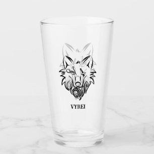 Vargen Black and White Tribal Glaskopp