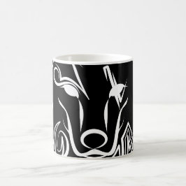 Vargen Black and White Tribal Kaffemugg