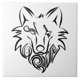Vargen Black and White Tribal Kakelplatta