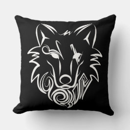 Vargen Black and White Tribal Kudde