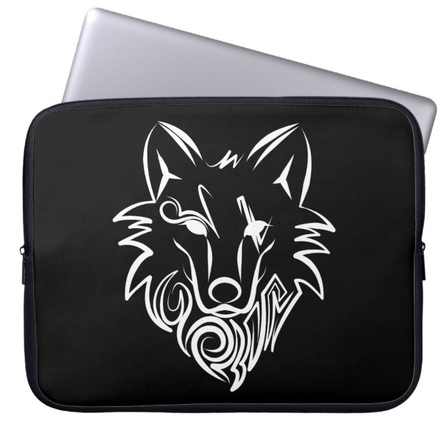 Vargen Black and White Tribal Laptop Fodral (Framsidan)
